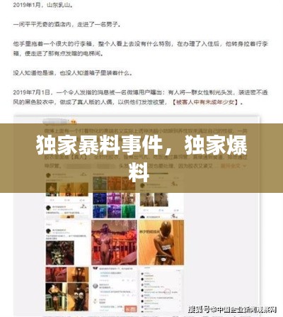 独家暴料事件,独家爆料