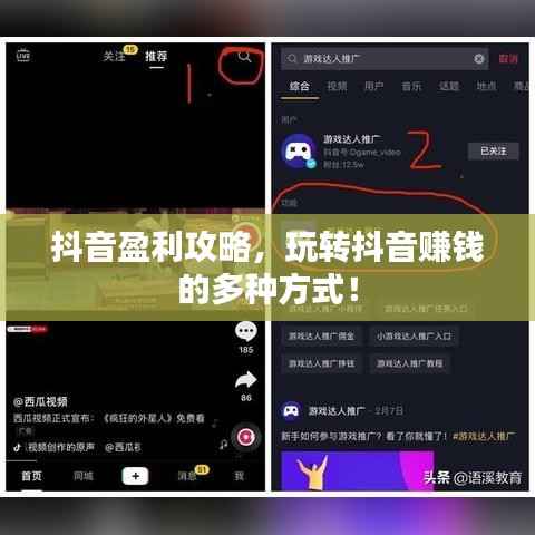 抖音盈利攻略,玩转抖音赚钱的多种方式!