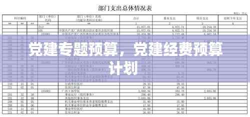 党建专题预算,党建经费预算计划